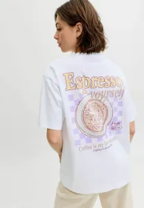 Футболка свободного кроя с принтом jxlatte Jjxx, Bright White