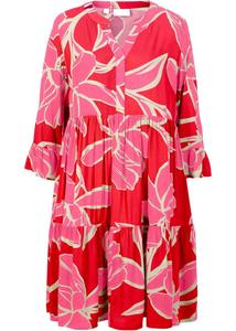 Ярусное платье из вискозы с цветочным узором Bpc Selection, красный