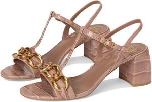 Туфли Vince Camuto Chirie Chain Link Block Heel Sandals, Chai Latte