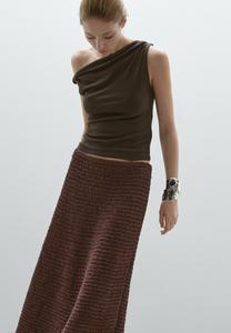 Топ DRAPED WITH KNOT DETAIL Massimo Dutti, темно-коричневый