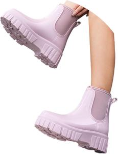 Женские ботильоны на низком каблуке, удобные, с запрессовкой, нескользящие, дышащие, для дождя и работы в саду, с подкладкой, повседневные Generic, Light Pink