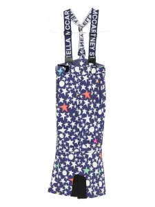 Брюки с принтом и подтяжками Stella McCartney Kids, синий