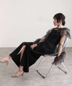 Платье из цветущего тюля, комплект из двух частей, свадебное платье, вечернее платье Pourvous, цвет Black