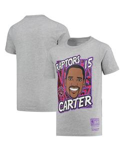 Серая футболка Big Boys Vince Carter Toronto Raptors Hardwood Classics King of the Court Player Mitchell & Ness, серый