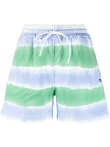 MSGM stripe-pattern drawstring shorts, синий
