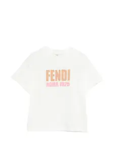Футболка с логотипом 1925 Roma Fendi Kids, белый