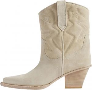Женские ботильоны FYS с острым носком, на низком каблуке с грубой подошвой, ковбойского стиля, повседневные ботинки челси на все сезоны, размеры 4-16 США, Beige