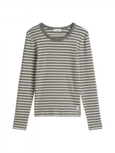 Marc O'Polo Полосатая футболка с длинным рукавом, стандартного размера, темно-серого цвета