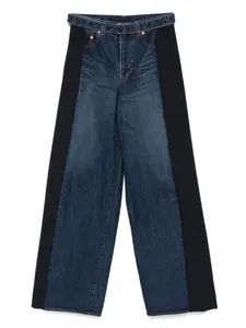 Широкие джинсы с контрастной вставкой Sacai, синий