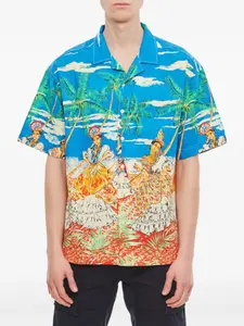 Рубашка с короткими рукавами и принтом President’S, синий