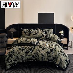 Yalu Комплект постельного белья, 4 предмета, простыня на резинке 180х200 см