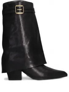 Ботинки Yuna на каблуке 55 мм с ремешком и пряжкой Lola Cruz, черный