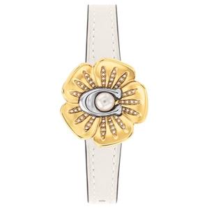 Наручные часы Coach с кварцевым механизмом и кожаным ремешком, белый циферблат 29 мм, женские