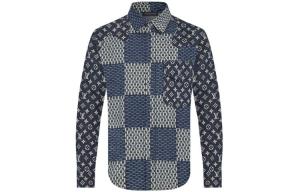 Рубашка мужская Louis Vuitton с узором, синий / белый