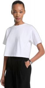 Michael Kors женская футболка оверсайз укороченная с тисненым логотипом, White