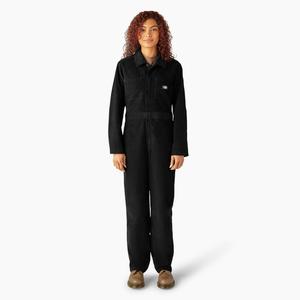 Женские комбинезоны Dickies с длинными рукавами из вельвета, черный