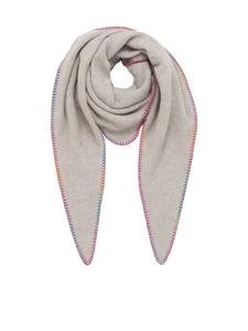 Треугольный шарф с цветной декоративной строчкой по краю розового цвета. Faera