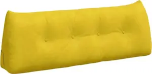 Подушка для спины желтая 140 x 24 x 50 см бархат vidaXL