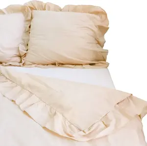 Постельное белье с оборками, пододеяльник для спальни 140х200 см, бежевый EDANTI