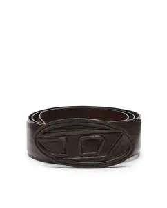 Мужской ремень DIESEL из кожи с металлической пряжкой, темно-коричневый