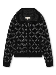 Michael Kors Kids кардиган с капюшоном и жаккардовым логотипом, черный