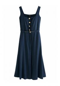 Платье-рубашка REGULAR FIT - BELTED SQUARE NECK MIDI Next, синий