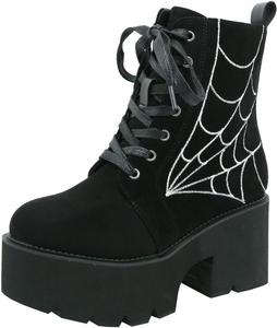 Женские ботильоны Parisuit, готическое покрытие, платформа, массивные, высокий каблук, шнуровка, боевые ботинки, панк, короткие ботильоны, Schwarz 43