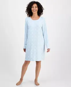 Женская трикотажная пижама с длинным рукавом и принтом Charter Club, синий