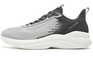 QIAODAN Амортизирующие износостойкие низкие беговые кроссовки мужские серые - туманно-серый/акулий серый, цвет Mist Gray/Shark Gray