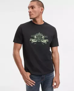 Мужская футболка Denrith с принтом расслабленного кроя с короткими рукавами Hugo Boss, черный