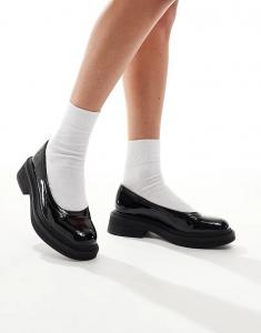 Туфли Мэри Джейн London Rebel Ruby Wide Fit без бретелек, плотные, лакированные, черного цвета London Rebel Wide Fit