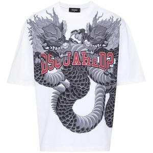 Футболка Logo Printed Loose Fit DSQUARED 2, белый