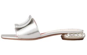Слипоны Roger Vivier серебристые женские