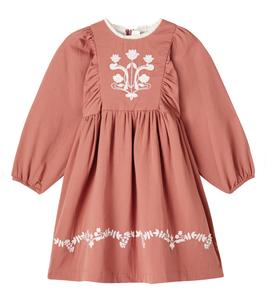 Платье из хлопка с вышивкой Кана C'era Una Volta, Rust