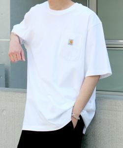 Футболка с коротким рукавом, свободного кроя, с нагрудным карманом и логотипом Carhartt K87, белый