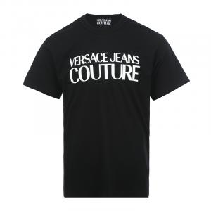 Футболка с принтом логотипа VERSACE JEANS COUTURE, черный