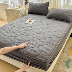 Yalu Простыня на резинке стеганая 150х200 см, цвет Premium Gray, мягкая, всесезонная