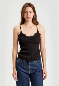 Tank mit feinen trägern top Cache Cache, Noir