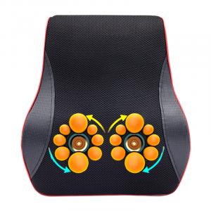 Массажная подушка для поясницы с разминанием шеи и плеч, термотерапия, высокочастотная вибрация, многофункциональная подушка AU-68 AUX, Four-Key Classic [Black]