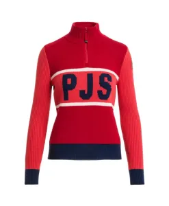Джиа - пуловер с молнией до середины груди Parajumpers, красный