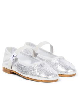 Балетки из металлизированной кожи Il Gufo, Argento