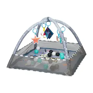 Игровой коврик Kikkaboo Happy Lama с 18 шариками, серебряный