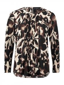 Блузка без застежки со складками бежево-коричневого цвета Betty Barclay