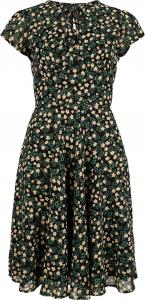 Платье средней длины Voodoo Vixen Floral Flutter Sleeve Flare Dress, разноцветный