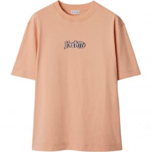 Футболка из хлопка с логотипом Burberry, розовый