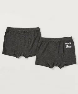 Удобные детские боксерские трусы для мальчиков, комплект из 2 штук, детская одежда, для мальчиков, весна-лето 2026 Devirock, цвет 002-Charcoal-Line Logo