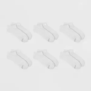 Носки женские с мягкой подкладкой Fruit of the Loom, 6 пар, спортивные, не показываемые, цвет White