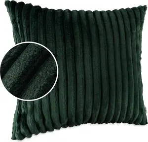Декоративная подушка LILLI BIG CORD велюровая на молнии 60x60 см однотонная изумрудная диванная подушка, простая в уходе ANRO Trade GmbH