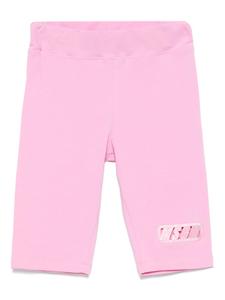 MSGM Kids шорты с вышитым логотипом, розовый