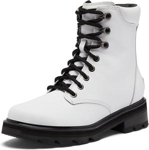 Женские водонепроницаемые ботинки SOREL Lennox с кружевом, White, Black